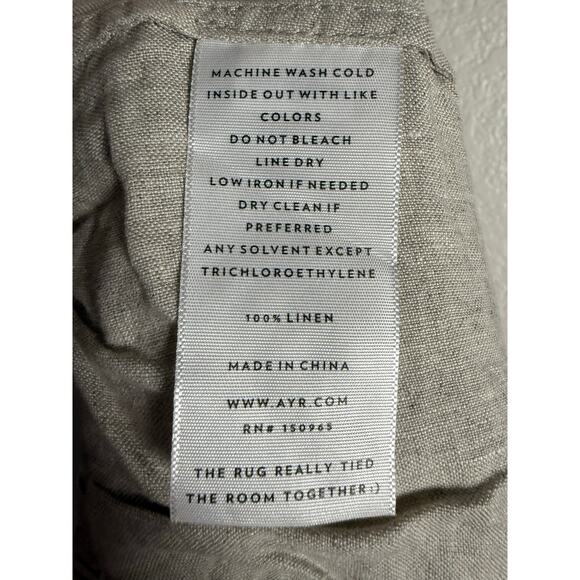 AYR The Alfresco Natural Linen Beige Wide Leg Casual Lightweight Pants Size XL - Picture 13 of 13